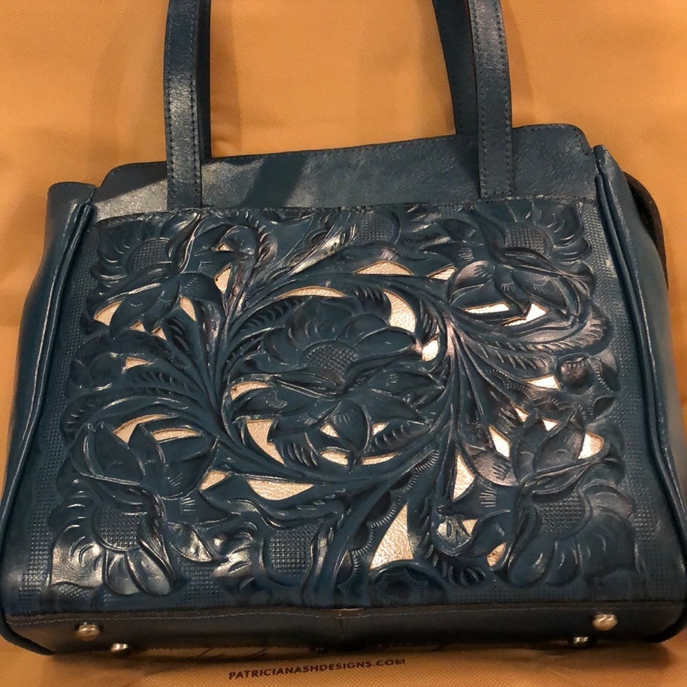 PATRICIA NASH ROSEDALE SHOULDER/TOTE BAG IN DEEP TURQUOISE NWT